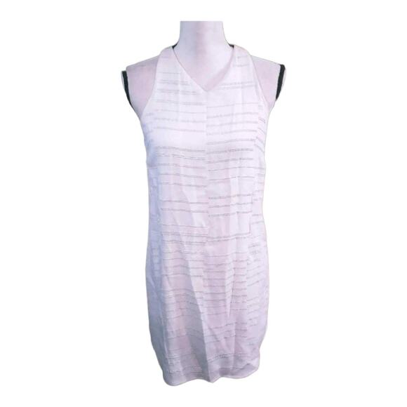 A.L.C. Gigi Sleeveless White Tonal Studded V-neck Mini Sheath Dress Women's 6 - Picture 1 of 8